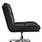 Flash Furniture Chloe Mid-Back Black Padded LeatherSoft Armless Chair w/Wheels, Swivel Function, and Chrome Frame CH-232174-1-BK-GG - alternate 3